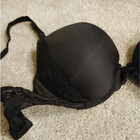 Victoria's Secret Dream Angels perfect Plunge black padded push-up bra 32 D D - Picture 12 of 13